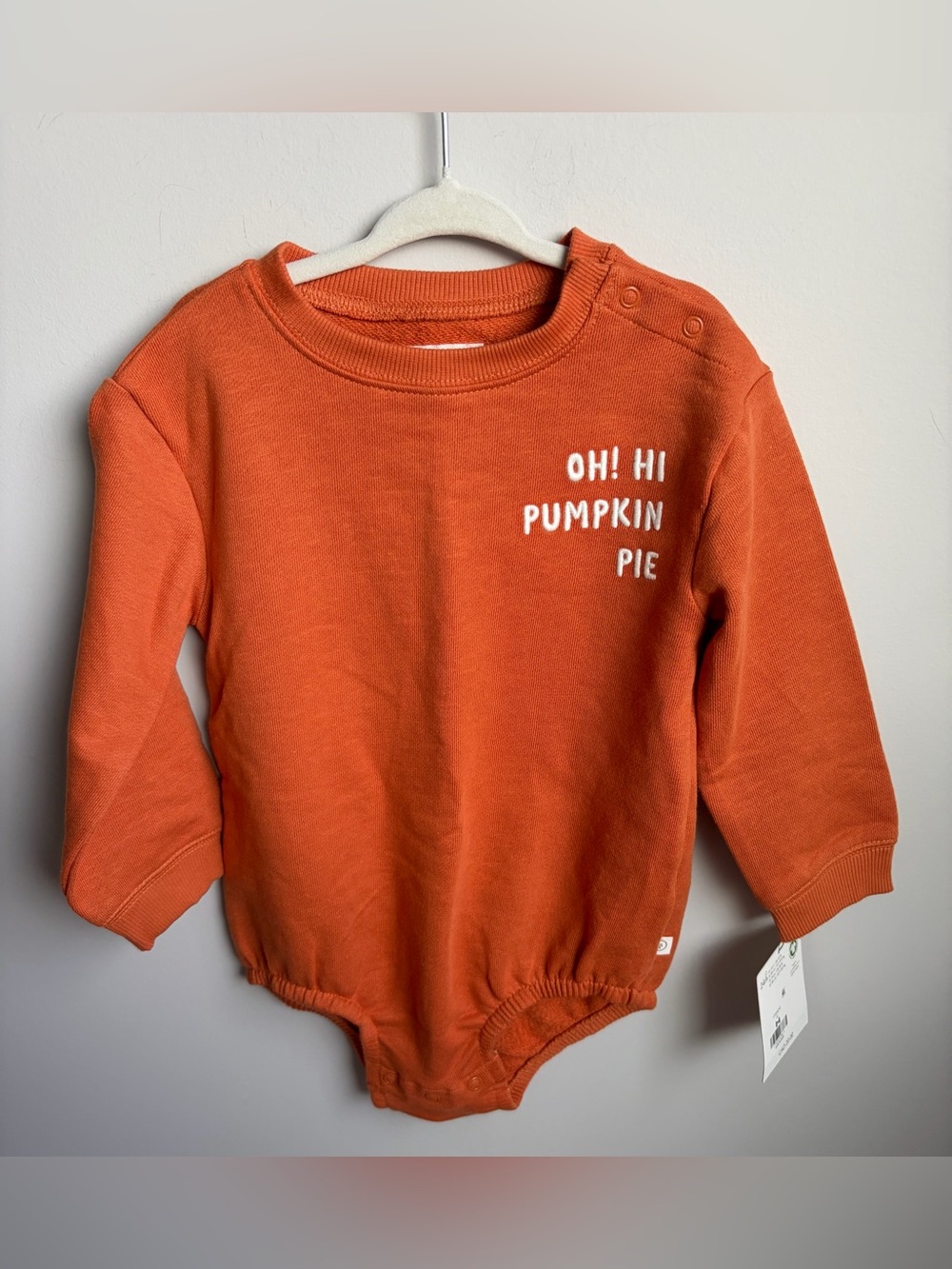 Little Planet Kids Orange 'Oh! Hi Pumpkin Pie' Long-Sleeve Bodysuit